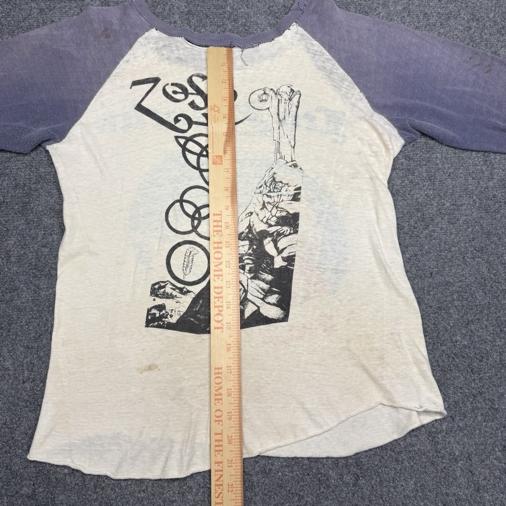 Vintage 1970s Led Zeppelin WORLD TOUR Rare Rock tshirt True Vintage USA Made S - Picture 15 of 15